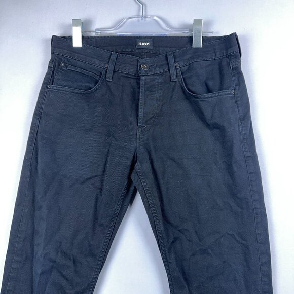 Hudson Slim Straight Leg Jeans Women's Size 32 Mid Rise Dark Wash Black - Picture 3 of 12